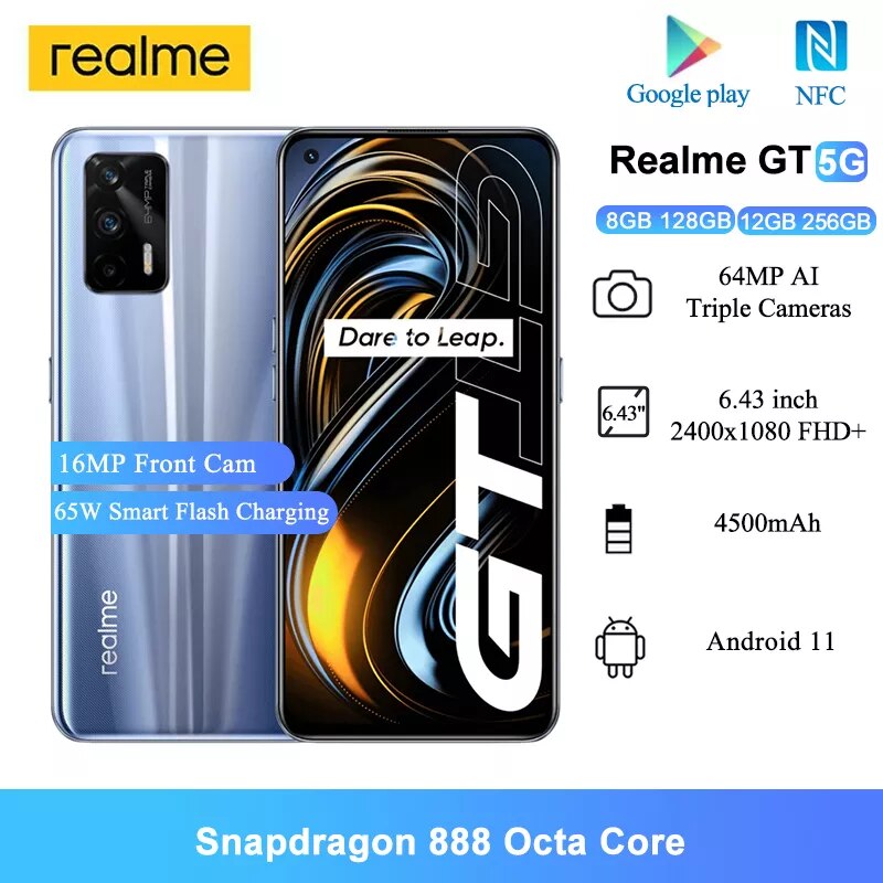 Realme-GT 5G NFC ޴ 6.43 &巡 888 Ÿ ھ..